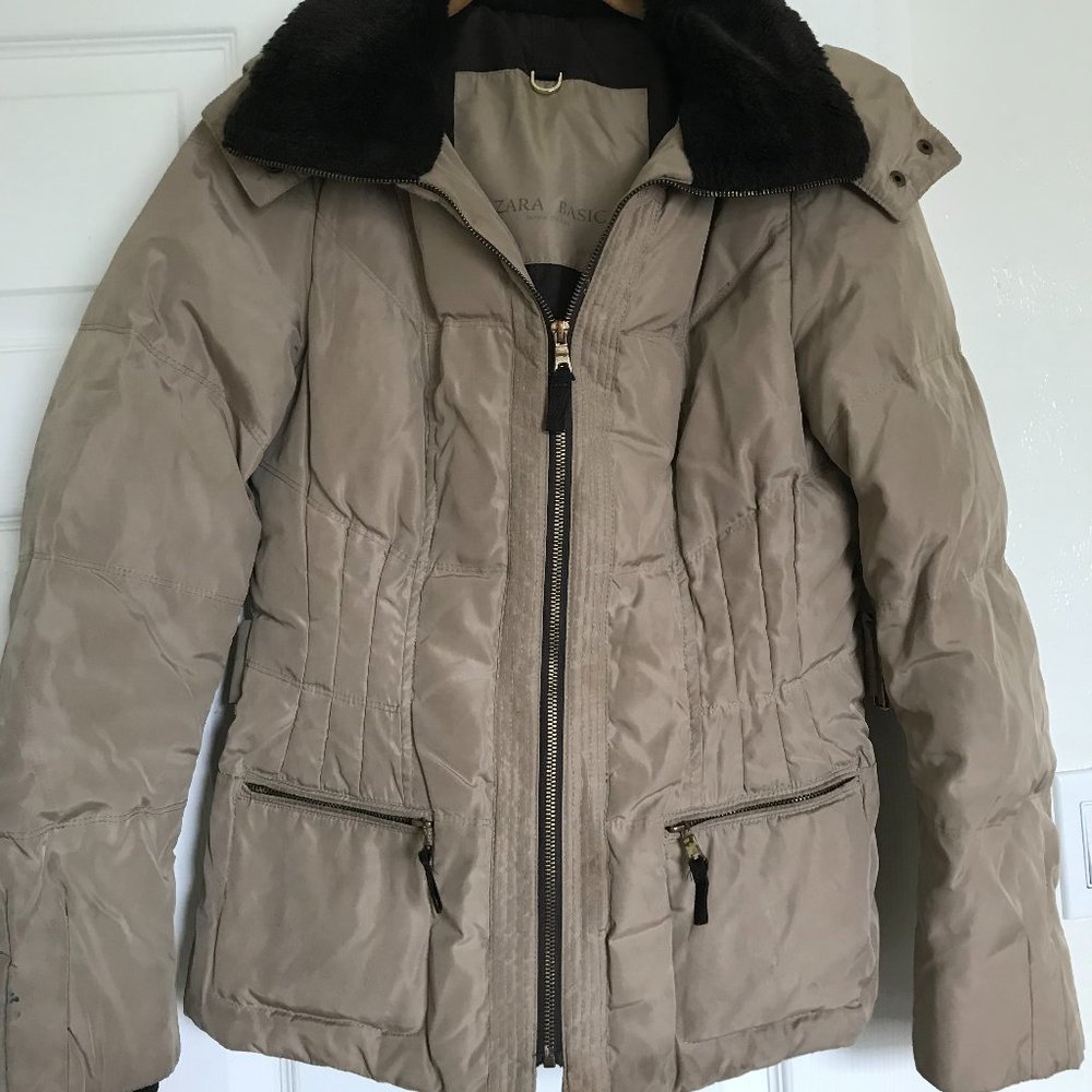 Zara camel winter jacket
